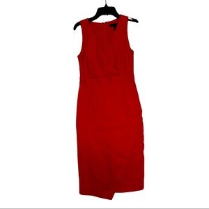 EUC Perfect Cotton/Linen Red Dress Banana Republic Size 00 Petite